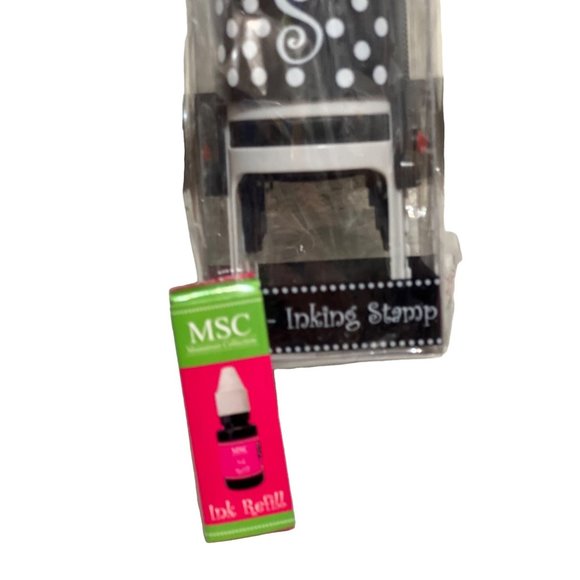 Mainstreet Collection self inking stamp monogram initial refill ink B F L M S T - Picture 6 of 15